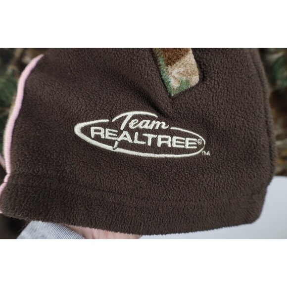 Vtg Y2K Streetwear Womens L Faded Realtreee Camouflage Half Zip Fleece Jacket - Picture 4 of 14